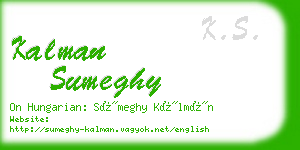 kalman sumeghy business card